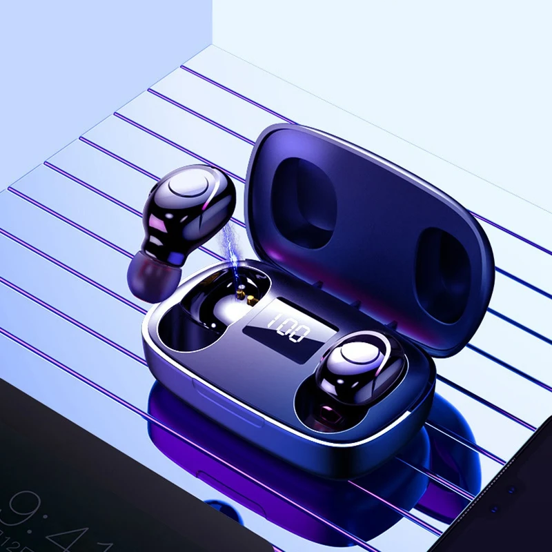 TWS Bluetooth Earphone with Microphone LED Display Wireless Bluetooth Headphones Earphones Noise Cancelling Headsets