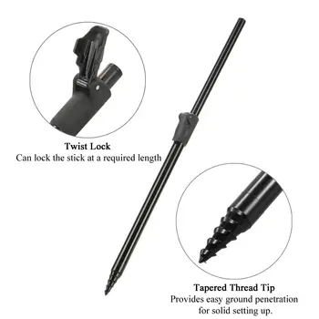 

Adjustable Carp Fishing Bank Stick Extending Aluminum Alloy Fishing Bankstick Fish Rod Pod Rest Black for Bite Alarm