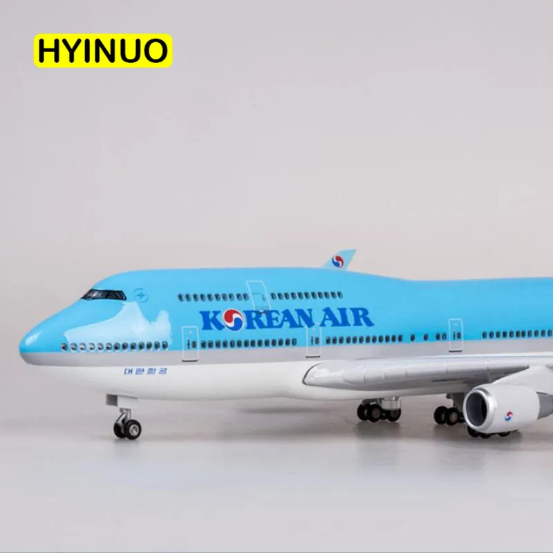 without light 45,5 см 1/160 масштаб Airbus A380 самолет Корейская Международная авиакомпания Модель шасси светильник& колеса Литой Сплав самолет шоу - Цвет: without light