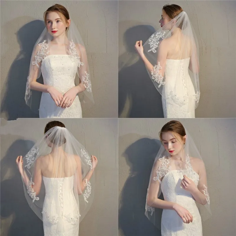 Фото Новая Однослойная свадебная вуаль свадебные аксессуары белая - купить