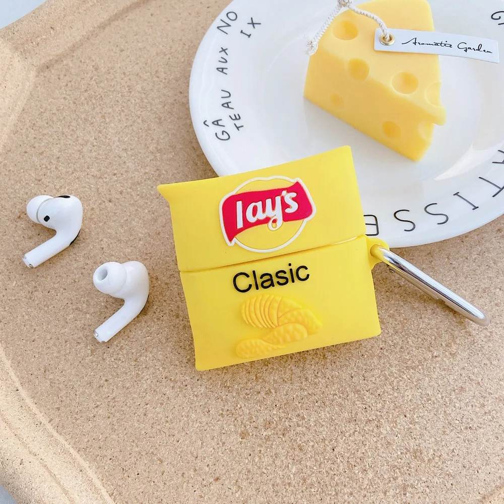 yellow Для AirPods 3 классический пакет картофельных чипсов чехол для наушников для AirPods Pro Bluetooth Гарнитура 3D Мягкий силиконовый чехол s с крючком - Цвет: yellow