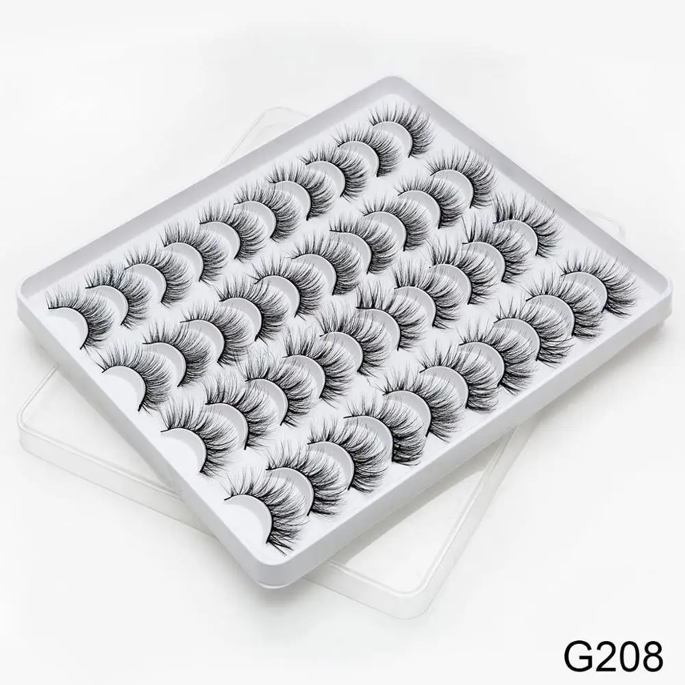 G208 SEXYSHEEP 2/8/20 пар 15-20 мм натуральный 3D накладные Искусственные ресницы косметический набор норковые ресницы расширения норковые ресницы «maquiagem» - Цвет: G208