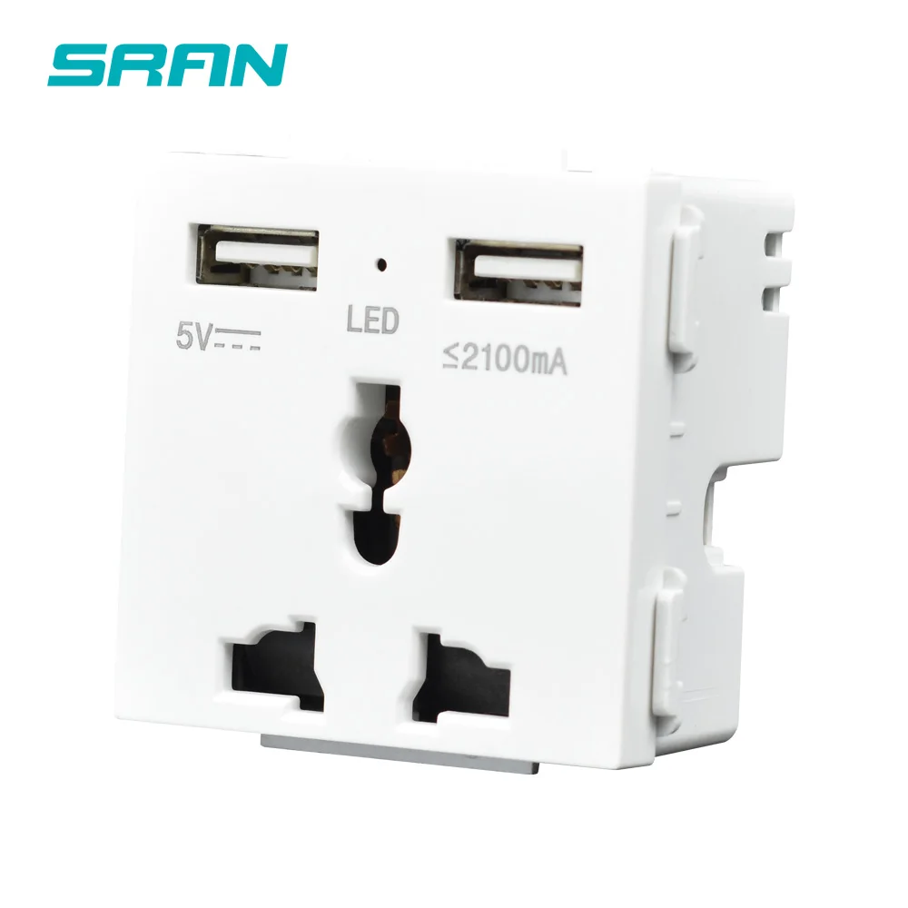 Универсальный 3-контактный разъем SRAN 52*52 с usb Функциональный модуль розетки