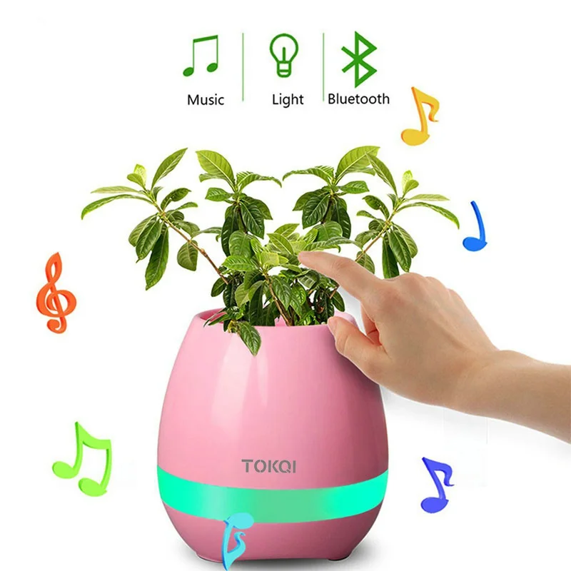 Music Flower Pot Bluetooth Speaker Touch Control Stereo Speaker With Mic Rechargeable Battery Wireless Bluetooth Speaker