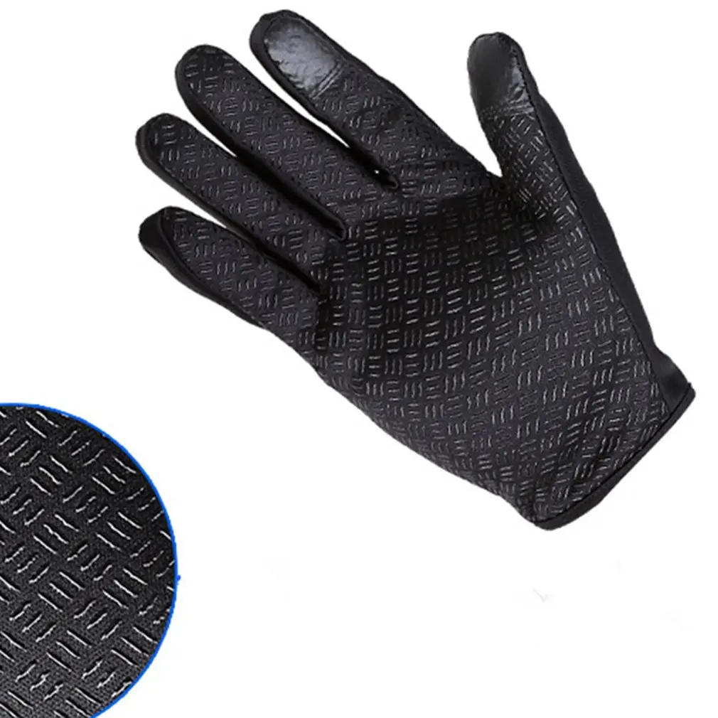 Men Women Zipper Touch Screen Gloves Motorcycle Gloves Keep Warm Ride Waterproof Gloves Cold-resistant Gloves