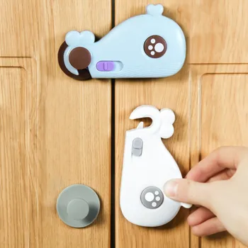 

Safety Lock Cabinet Door Child Lock Multifunctional Baby Anti-Pinch Hand Protection Supplies Drawer Protection Buckle #YL5