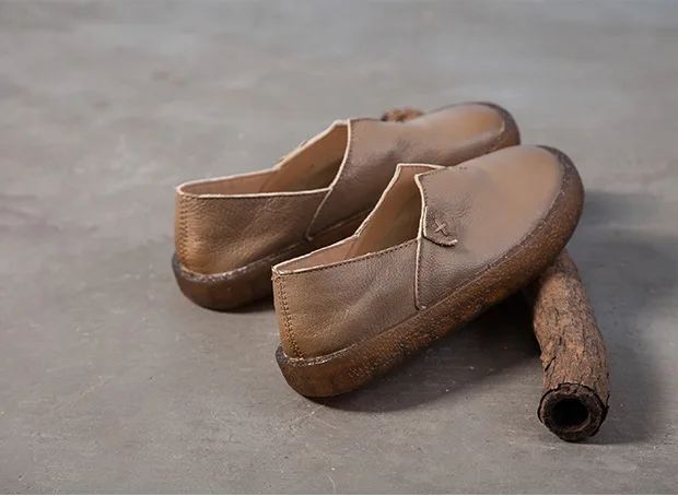 Women Shoes Spring Summer Flat Loafers Genuine Leather Slip on Casual Shoes for Women Vintage Hand Made Flats High Quality