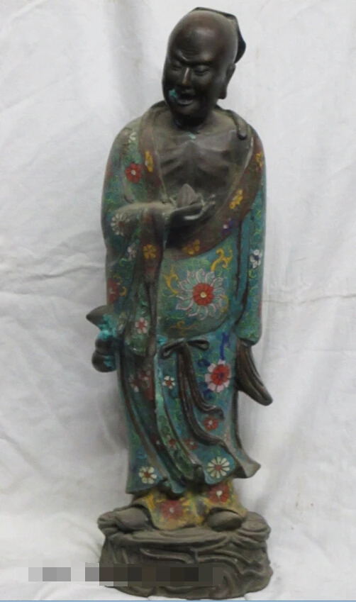 002806 1" Китай Бронза Медь cloisonne Анестезия порошок Хуа Туо хирург статуя доктора
