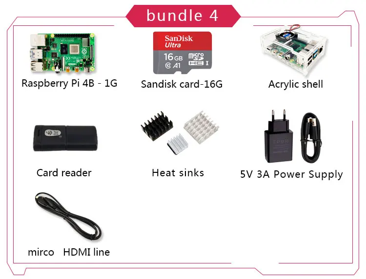 Официальный Raspberry Pi 4 Модель B ram 1G 2G 4G 4 ядра 1,5 Ghz 4K Micro HDMI Pi4B 3 скорости, чем Raspberr Pi 3B