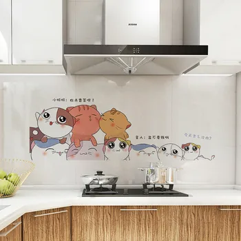 Wall stickers Kitchen greaseproof Cat oil proof wall stickers Kitchen greaseproof wall decoration 