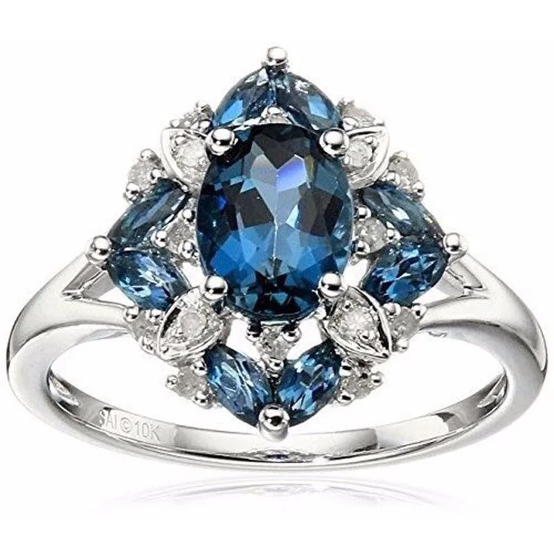 dark blue Bague Ringen кольца из рубинового драгоценного камня для женщин из натуральной 925 пробы Серебряное Ювелирное кольцо романтическое Женское Обручальное Кольцо подарки - Цвет камня: dark blue