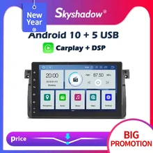 Carplay DSP PX6 IPS 9 дюймов Android 10 4 Гб + 64 ГБ Автомобильный dvd плеер RDS радио