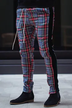 

Goocheer Fitness Mens Trousers Plaid Tracksuit Bottoms Skinny Joggers Sweat Track Pants Chinos Trousers Slim Fit Casual Pants