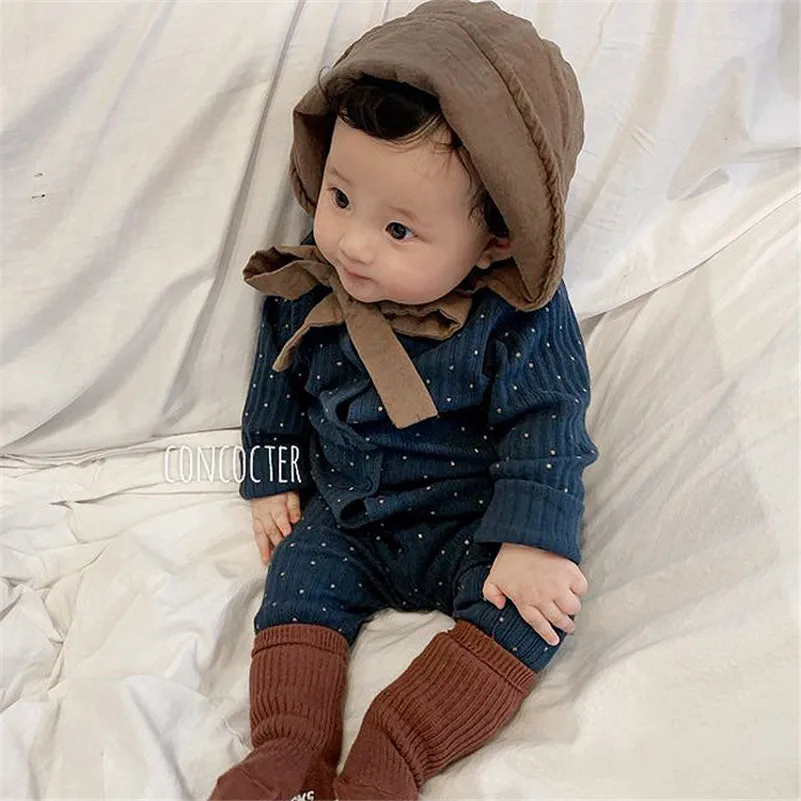 Blue Baby Girl Clothes Autumn Spring Newborn Baby Clothes Set Cotton Baby Boy Clothes Top Pants Headband 3pcs Baby Clothing Set - Color: Blue