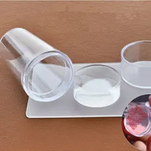 1 conjunto 2019 novo design puro claro geléia silicone arte do prego stamper raspador com tampa transparente prego carimbo ferramentas(China)