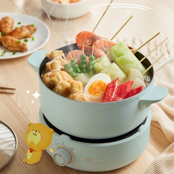 

2.5Lt 220V Electric Hot Po Electric Cooker Skillet Non-Stick Rapid Noodles Cooker with Lid for Steak Egg Fried Rice Ramen Soup