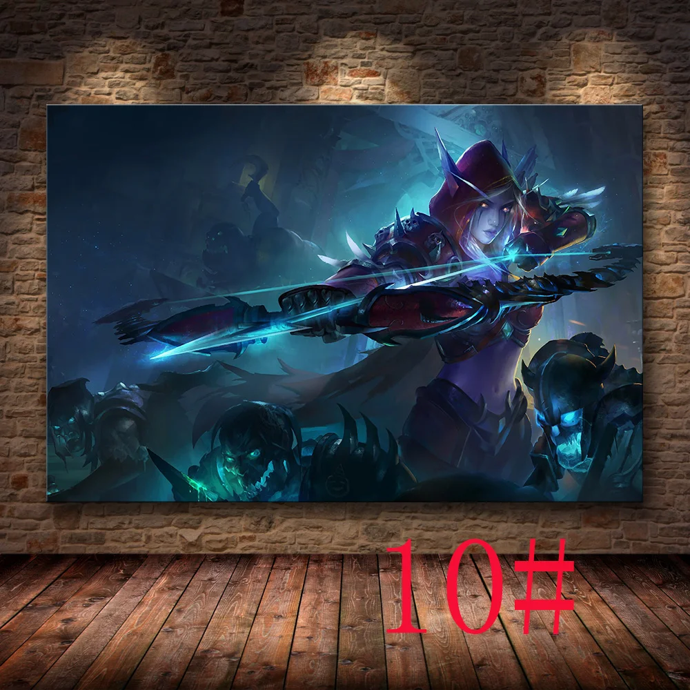 Без рамы Плакат Украшение живопись World of Warcraft 8,0 карта на HD холсте Картина на холсте настенная живопись холст - Цвет: 10