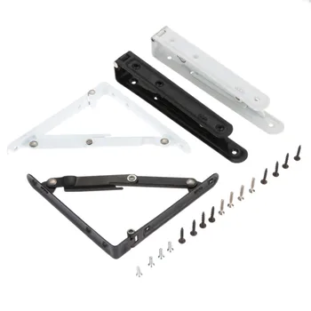 

1Pc Iron Triangle Folding Angle Bracket Heavy Support Adjustable Wall Mounted Bench Table Shelf Bracket Furniture Hardware 6/8in