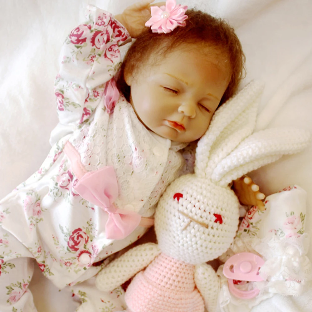 Мягкие reborn baby силиконовые куклы 1" 48 см bebes младенец получивший новую жизнь девочка как новорожденная Интерактивная кукла-Пупс Спящая кукла, подарок для девочки