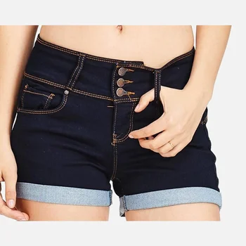 

Women's denim shorts with high waist large size 3XL, denim shorts with pockets and buttons with zipper, women's Fashion