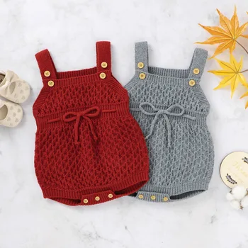 

New Baby Spring Autumn Clothing Newborn Infant Baby Boy Girl Baby Girl Jumpsuit Infant Knitted Design Romper Sleeveless Outfits