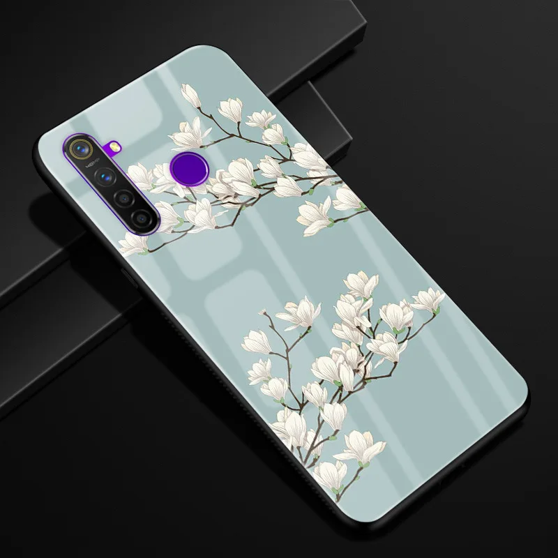 Для OPPO Realme 5 pro Чехол 6,3 ''стекло Жесткий чехол для OPPO Realme5 чехол для телефона силиконовый бампер Fundas Coque Realme 5pro - Цвет: 15