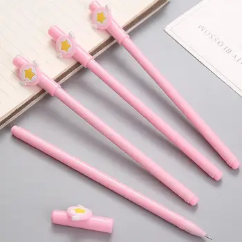 

Pink Magic Stick Black Ink Pen Anime Girly Cute Kids School Office Supplies Stationery Gift Supports Wholesale