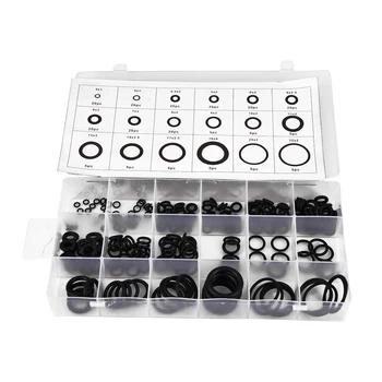 

225pcs Black Automotive Rubber O-Rings Gasket Seal Assortment Washers Ring Kit Universal Accs Part Replaces Hot Sale