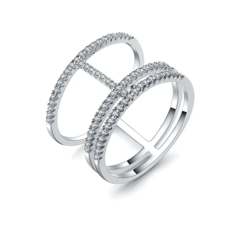 

2020 New summer stone studded THREE color ring For Women Fashion Jewelry Rings Crystal from Swarovski 925 SILVER