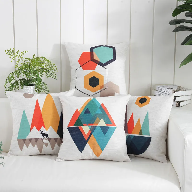 

Pillows Cover Nordic Abstract Geometric Linen Sofa Cushion Cover Pillow Cover for Sofa /Home Decor (Not Including Filling)