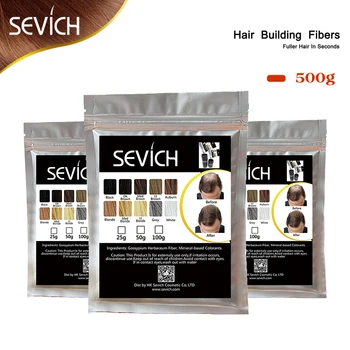 

500g SEVICH Keratin Hair Fiber Human Hair Loss Treatment Care Color Thickening Styling Powder OEM Private Label Refill Bag