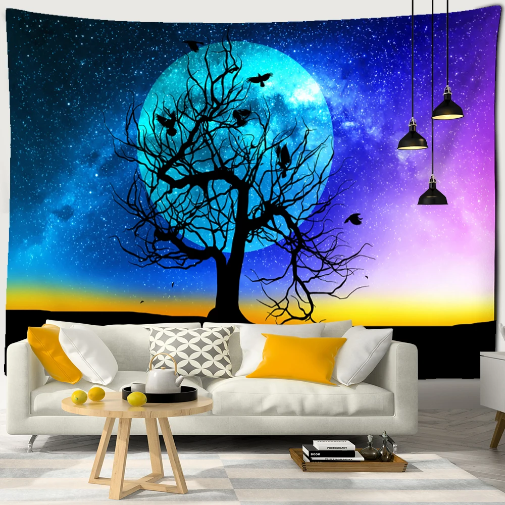 Colorful Tree Of Life Tapestry Wall Hanging Nature Landscape Hippie Tapiz Psychedelic Witchcraft Aesthetics Room Home Decor