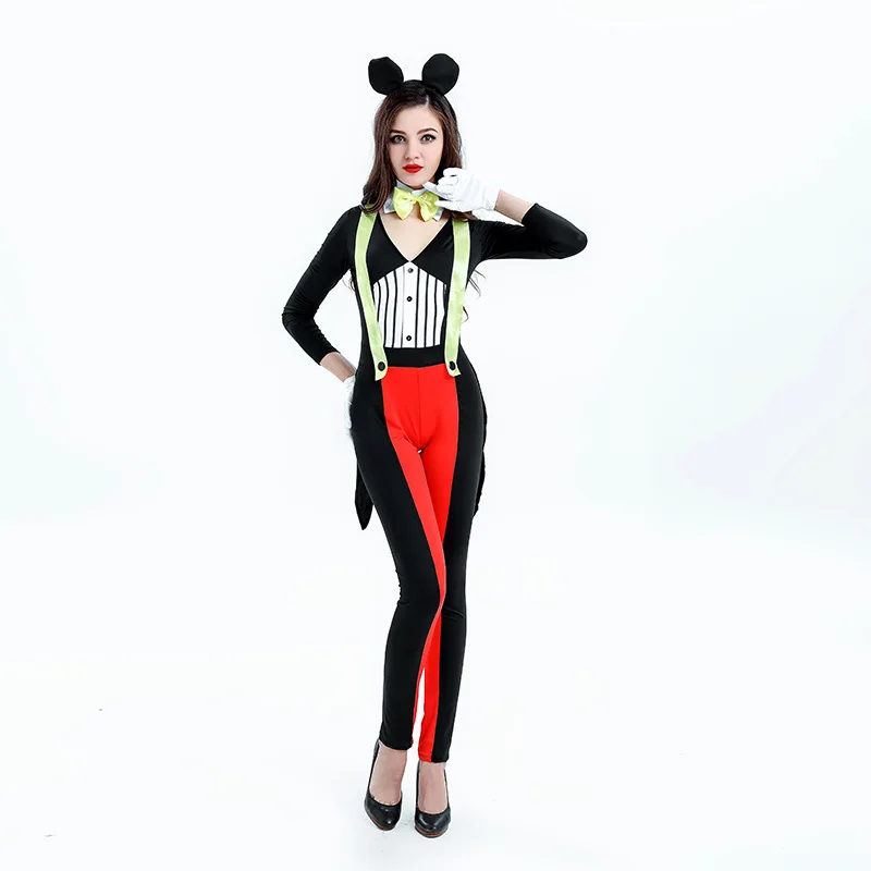 

2017 Europe And America New Style Halloween Mickey Mouse Adult Clothing Character Play Mickey Suspender Pants Nightclub Stage We