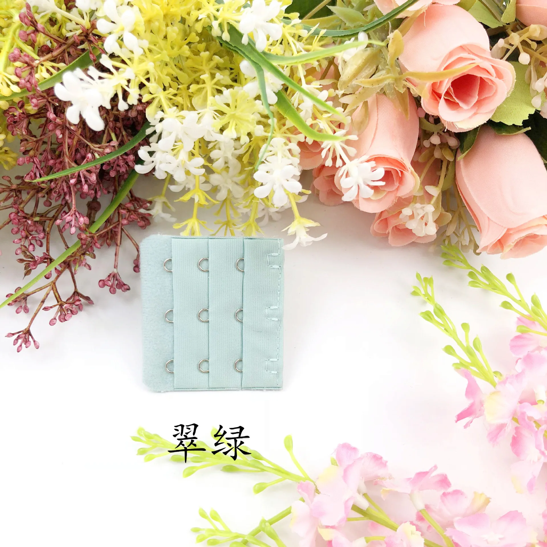 11 light green Бюстгальтер 3 крючка 3 ряда 5,5 см Для женщин крючок для белья бюстгальтер расширитель Rallonge Soutien Gorge 3 шт./компл - Цвет: 11 light green