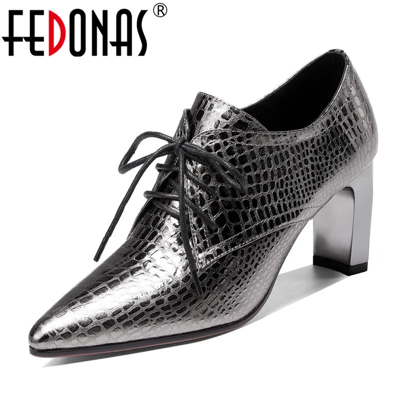 

FEDONAS Cross-tied Women Quality Genuine Leather Pumps Basic Pointed Toe High Heeled Office Shoes Woman New Spring Autumn Shoes