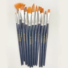 12 шт./компл. акварель Краски кисти набор нейлоновых волосяных Краски ing щетки различных Стиль короткий стержень масло акриловые перья товары для рукоделия высокое качество