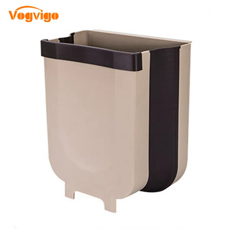 Kitchen Cabinet Door Hanging Trash Garbage Bin Can Folding Waste Bins Kitchen Hanging Collapsible Dry Wet Separation Trash Can