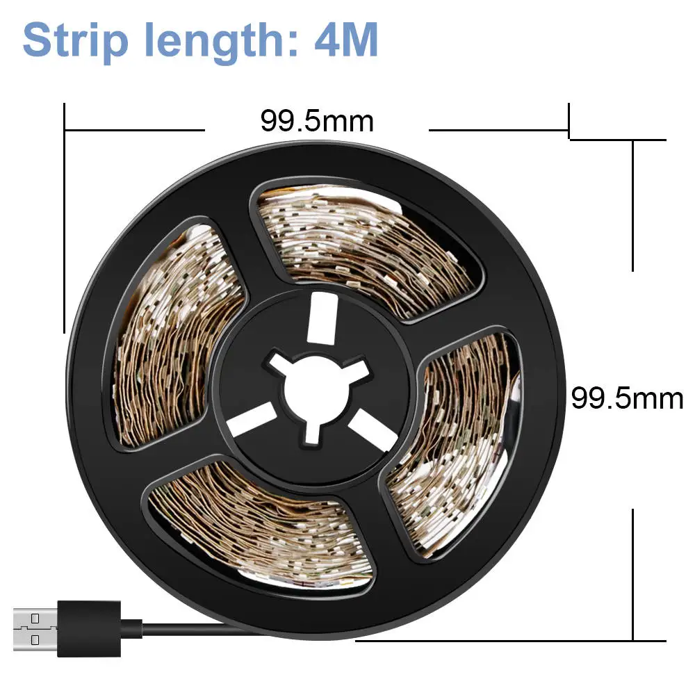 1 м 2 м 3 м 4 м 5 м светодиодный 5 в Светодиодная лента USB 2835 60 светодиодный s/M Белый/Теплый светодиодный светильник светодиодный ленточный светильник домашний ТВ фоновый светильник ing - Испускаемый цвет: 4m 240leds