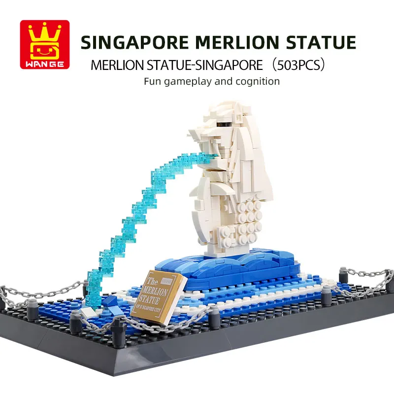 

Famous ABS Singapore Famous Buildings Merlion Mini Action Figure Toys Building Blocks Toys Educational Model Bricks Kids Gifts