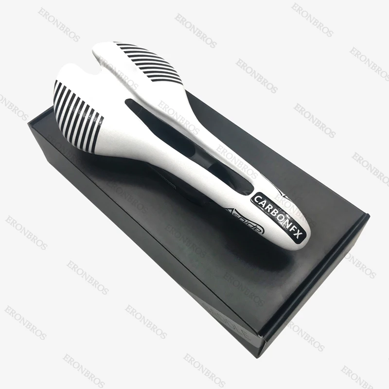 white biack Ultralight Selle full Carbon Saddle Bicycle vtt racing seat Wave Road Bike Saddle for men sans cycling Seat mat bike Spare Parts - Цвет: white biack