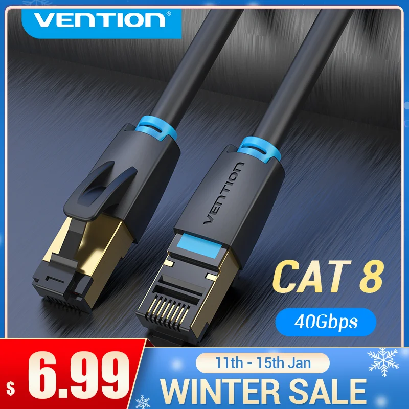 Высокоскоростной Ethernet Кабель Vention Cat8 SSTP 40 Гбит/с Cat 8 RJ45| |