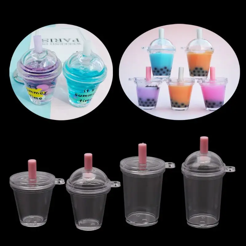 10Pcs Mini Frappuccino Cup Coffee Cup Dollhouse Miniature Simulation Plastic Cake Ice Cream Cups Keychain Jewelry Making DIY