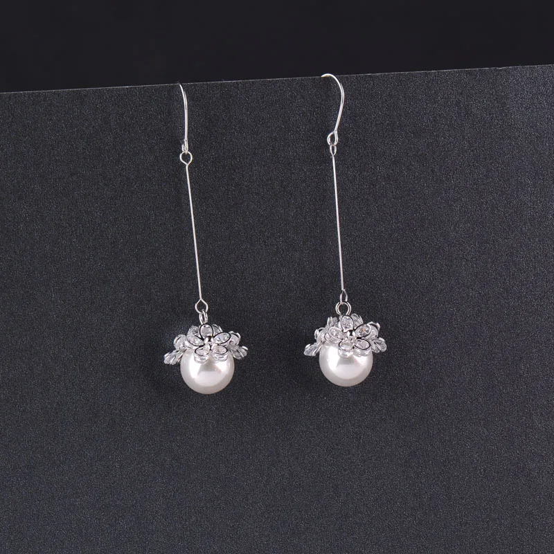 Серьги подвески SINLEERY с цирконом женские элегантные ювелирные украшения из