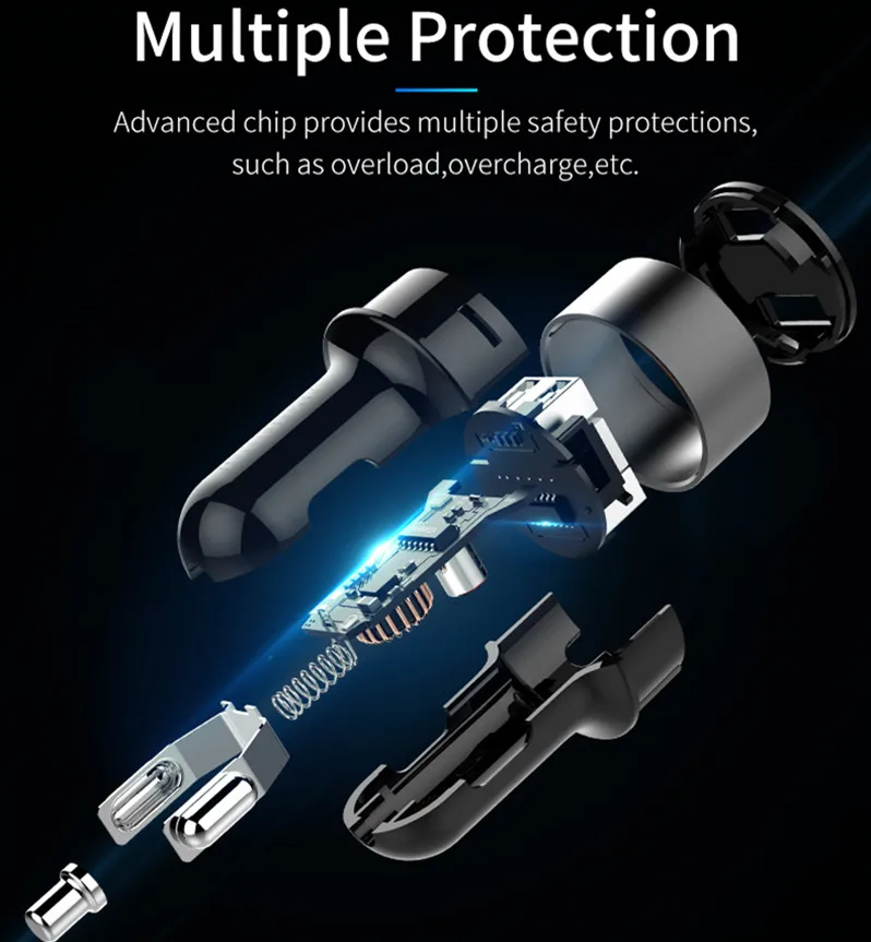 Автомобильное зарядное устройство rylybons с двумя usb-портами для быстрой зарядки, зарядное устройство для мобильного телефона, 2 порта для телефона, планшета, быстрое автомобильное зарядное устройство