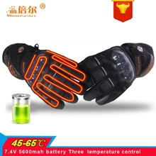 Мотоциклетные перчатки с подогревом для верховой езды, езды на велосипеде, катания на лыжах, зимние уличные водонепроницаемые спортивные перчатки с электрическим аккумулятором и сенсорным экраном