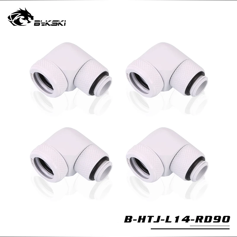Giratório do Tubo Duro do Grau Acrílico de Petg de Od14mm 4pipe da Compressão da Mão do Encaixe Od14mm de 4 90 para o Tubo Tubulação Unidades Lotes Bykski g1 - - Imagem 6