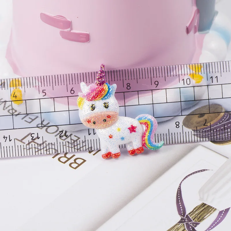 10-50 шт Блестящий Единорог/радужный цвет смолы аксессуары DIY ремесло поставки домашние декоративные статуэтки украшения для волос материалы - Цвет: Unicorn 7