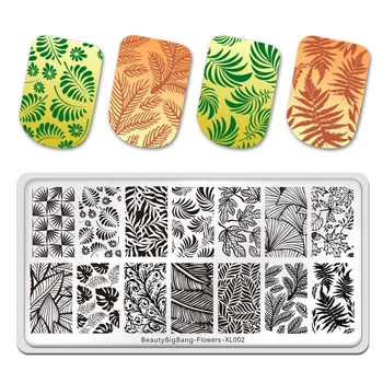 

BeautyBigBang Leaves Design Pattern Nail Art Image Stamp Nail Stamping Plates Template Tools