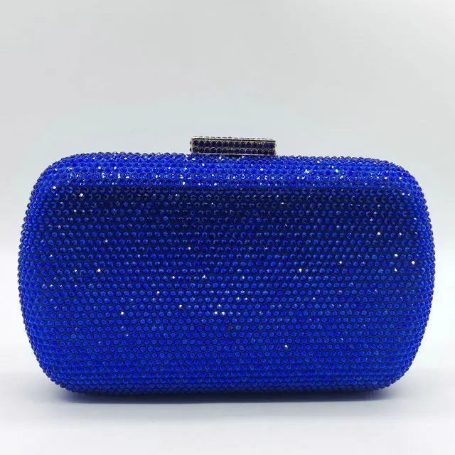 Blue EveningBag Бутик De FGG красное вино женские вечерние сумки с кристаллами Свадебные металлические клатчи вечерние сумочки и сумочки для коктейлей - Цвет: Blue EveningBag