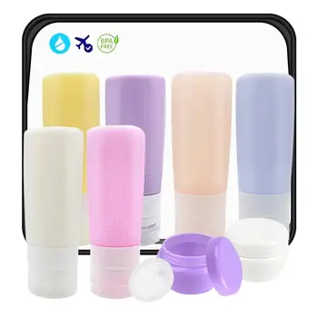 

Travel Bottles Set Women Refillable Silicone Cosmetic Bottle Set Leakproof Face Cream Lotion Empty Bottles Squeeze Containers